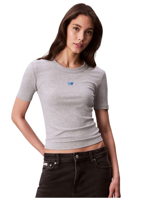 CALVIN KLEIN Ribbed Stretch T-shirt CALVIN KLEIN | LV044C901GP79